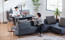 【本体取替カバー(同色)セット】&nbsp;リバティ2&nbsp;ソファ&nbsp;200cm&nbsp;3人掛け&nbsp;ダークグレー【モーブル】【大川家具】