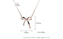 【心葉/京都kokoroba&nbsp;kyoto】K10&nbsp;天然ダイヤモンド×リボンモチーフネックレス「ピンクゴールド」