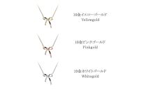 【心葉/京都kokoroba&nbsp;kyoto】K10&nbsp;天然ダイヤモンド×リボンモチーフネックレス「ホワイトゴールド」