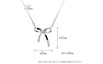 【心葉/京都kokoroba&nbsp;kyoto】K10&nbsp;天然ダイヤモンド×リボンモチーフネックレス「ホワイトゴールド」