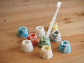 【ペアセット】歯ブラシスタンドのペア&ソープディッシュの巾着袋入りギフトセット&nbsp;材料回収地域:口永良部島(鹿児島県)&nbsp;色おまかせ