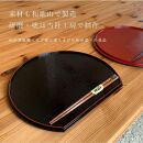紀州塗り&nbsp;約30cm&nbsp;半月盆&nbsp;滑り止め&nbsp;2枚&nbsp;木製箸&nbsp;2膳&nbsp;お箸&nbsp;定食盆&nbsp;お正月［YS153］