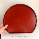 紀州塗り&nbsp;約30cm&nbsp;半月盆&nbsp;滑り止め&nbsp;2枚&nbsp;木製箸&nbsp;2膳&nbsp;お箸&nbsp;定食盆&nbsp;お正月［YS153］