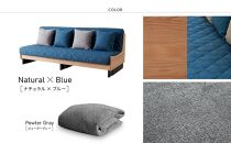 【&nbsp;シェニール&nbsp;らくらくカバー&nbsp;セット&nbsp;＜ピューターグレー＞&nbsp;】&nbsp;ソファ&nbsp;ソファベッド&nbsp;幅200&nbsp;ドロシー2&nbsp;ごろ寝ソファ&nbsp;＜ナチュラル×ブルー＞【モーブル】【大川家具】