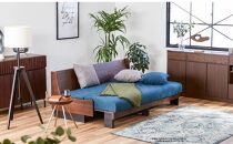 【&nbsp;シェニール&nbsp;らくらくカバー&nbsp;セット&nbsp;＜スチールブルー＞&nbsp;】&nbsp;ソファ&nbsp;ソファベッド&nbsp;幅180&nbsp;ドロシー2&nbsp;ごろ寝ソファ&nbsp;＜ブラウン×ブルー＞【モーブル】【大川家具】