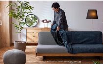 【&nbsp;シェニール&nbsp;らくらくカバー&nbsp;セット&nbsp;＜スチールブルー＞&nbsp;】&nbsp;ソファ&nbsp;ソファベッド&nbsp;幅200&nbsp;ドロシー2&nbsp;ごろ寝ソファ&nbsp;＜ブラウン×ブルー＞【モーブル】【大川家具】