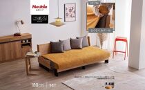 【&nbsp;シェニール&nbsp;らくらくカバー&nbsp;セット&nbsp;＜オークルイエロー＞&nbsp;】&nbsp;ソファ&nbsp;ソファベッド&nbsp;幅180&nbsp;ドロシー2&nbsp;ごろ寝ソファ&nbsp;＜ナチュラル×ライトグレー＞【モーブル】【大川家具】