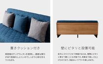 【 シェニール らくらくカバー セット ＜オークルイエロー＞ 】 ソファ ソファベッド 幅180 ドロシー2 ごろ寝ソファ ＜ナチュラル×ブルー＞【モーブル】【大川家具】