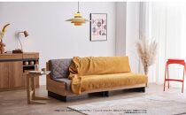 【&nbsp;シェニール&nbsp;らくらくカバー&nbsp;セット&nbsp;＜オークルイエロー＞&nbsp;】&nbsp;ソファ&nbsp;ソファベッド&nbsp;幅180&nbsp;ドロシー2&nbsp;ごろ寝ソファ&nbsp;＜ブラウン×ライトグレー＞【モーブル】【大川家具】