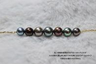 あこや黒染め真珠7個付きネックレス(ゴールド)