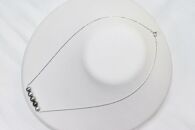 あこや黒染め真珠5個付きネックレス(シルバー)