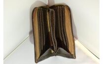 L型ハーフサイズ財布（茶）【革レザー財布さいふお財布収納力大容量無地カジュアルウォレット大阪府門真市】