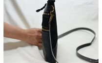 薄型ポシェット（オール革・黒系）【革レザー革楽家オーダーメイド薄型ポシェットオール革ポケット外側に2つ内側ポケットなし柔らかい革上部入口ファスナー大阪府門真市】