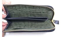 Ｌ型長財布（オール革・黒系）【革レザー財布Ｌ型長財布オール革小銭の出し入れスムーズカード入れ内側両サイド12枚収納内側にポケット革はやわらかめ大阪府門真市】