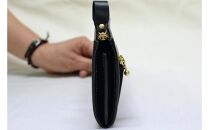 Ｌ型長財布（オール革・黒系）【革レザー財布Ｌ型長財布オール革小銭の出し入れスムーズカード入れ内側両サイド12枚収納内側にポケット革はやわらかめ大阪府門真市】