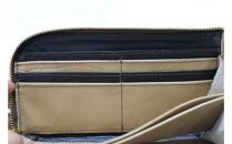 Ｌ型長財布（オール革・ベージュ系）【革レザー財布Ｌ型長財布オール革小銭の出し入れスムーズカード入れ内側両サイド12枚収納内側にポケット革はやわらかめ大阪府門真市】