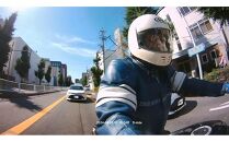 世界初　日米特許取得　熱収縮チューブ付バイク用バックミラー型前後ドライブレコーダー