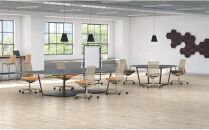 Mmc5_コクヨチェアー　モネット(ダークグレージュ)／クッション・ベージュ／フローリング用（Vキャスター）　／在宅ワーク・テレワークにお勧めの椅子