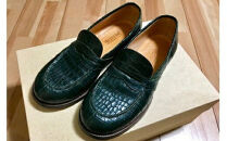 クロコダイルローファー【クロコダイルローファー革靴レザーフルオーダーメイド竜田靴一人ひとりに合わせた足型（木型orプラスチック）何十年大阪府門真市】