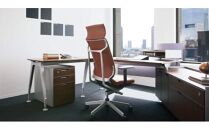 Mal4_コクヨチェアー　アガタ(ダークネイビー)／本革・フローリング用（Vキャスター）　／在宅ワーク・テレワークにお勧めの椅子