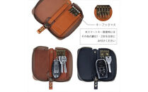 【色/コニャック】&nbsp;ラウンドファスナーキーケース&nbsp;本革&nbsp;レザー&nbsp;【革&nbsp;レザー&nbsp;大阪府&nbsp;門真市&nbsp;】