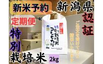 【令和8年産・新米予約・定期便】安心安全の新潟県南魚沼産特別栽培米コシヒカリ　2kg×３か月　新潟県認証【2026年10月上旬より1ヶ月以内に順次発送予定】