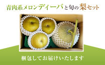 【先行予約】924.【ふるさと納税】【青肉系メロン】ディーバ（メロン）と旬の梨セット※離島への配送不可（北海道、沖縄本島は配送可能）