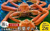 115.【先行予約】【蒸し】訳あり ご自宅用日本海獲れたて松葉ガニ 大　800～940g前後　２枚◇《かに カニ 蟹 ズワイガニ》※2025年11月上旬～2026年3月上旬頃に順次発送予定
