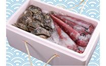 鳥取賀露港 天然白いか・天然岩がきセット【かねまさ・浜下商店】