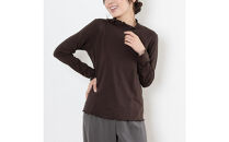レディースハイネックカットソー&nbsp;長袖&nbsp;ブラウン&nbsp;M