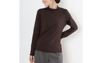レディースハイネックカットソー&nbsp;長袖&nbsp;ブラウン&nbsp;M