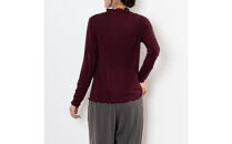 レディースハイネックカットソー&nbsp;長袖&nbsp;ボルドー&nbsp;M