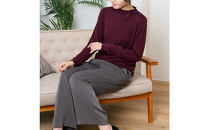 レディースハイネックカットソー&nbsp;長袖&nbsp;ボルドー&nbsp;M