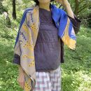 横浜手捺染製法のスカーフ「稲 柄_オイシイネ！」