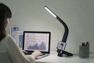 LEDデスクライトQi充電シリーズ&nbsp;縦置きタイプ&nbsp;調光・調色　LDL-QLDL-B　ブラック