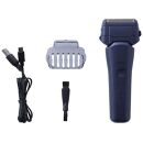 ヤマゼン USB充電式電気シェーバー LASIKU ブルー［3枚刃 /AC100V-240V］ ESY-K03-A【 電気シェーバー シェーバー 髭剃り メンズ USB充電 水洗い対応 防水 IPX6 きわ剃り 往復式 美容家電 人気 おすすめ 】