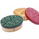 紀州漆器&nbsp;曲げわっぱ&nbsp;弁当箱&nbsp;2個セット&nbsp;唐草&nbsp;木製&nbsp;天然杉&nbsp;［YS48］