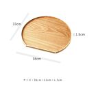 紀州漆器&nbsp;木製&nbsp;半月盆&nbsp;ケヤキ塗り&nbsp;お盆&nbsp;トレイ&nbsp;トレー［YS49］