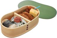 ［リーフグリーン］曲げわっぱ 豆型 カラー 弁当箱 紀州漆器 まげわっぱ［YS128］