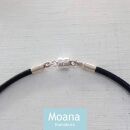 〈母の日ギフト〉【レディース】シルバー＆牛革ブレスレット  Black