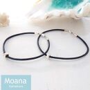 〈母の日ギフト〉【レディース】シルバー＆牛革ブレスレット  Black