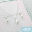 〈母の日ギフト〉シルバーティアドロップノンホールピアス(イヤリング）＆ネックレス