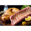 ★クリスマス限定★【12月上旬にお届け】スペアリブスモーク約650g×1個 ＋ 半丸チキンスモーク約400g×2個