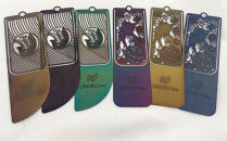 ORORUステンレスブックマーク 6枚1セット(猫柄3枚＆すずらん柄3枚)