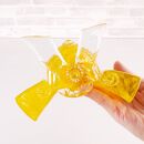 ガラスの兜（黄金イエロー）小さめサイズ・和にも洋にも合うデザイン化粧箱つき：端午の節句