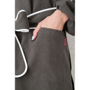 【レッド】丸襟パイピングリボン割烹着