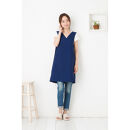 【ネイビー】Vネックバッククロスエプロン（撥水・撥油）