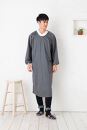 【杢グレー】ロング丈シンプルラグランメンズ割烹着