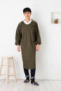 【カーキ】ロング丈シンプルラグランメンズ割烹着