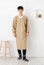 【ベージュ】ロング丈シンプルラグランメンズ割烹着